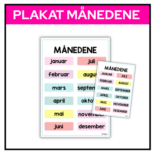 Månedene | Plakat A3/A4 | PASTELL