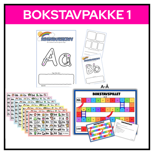 Bokstavpakke 1 | Spill, oppgaver og pultalfabet (spar 15%)