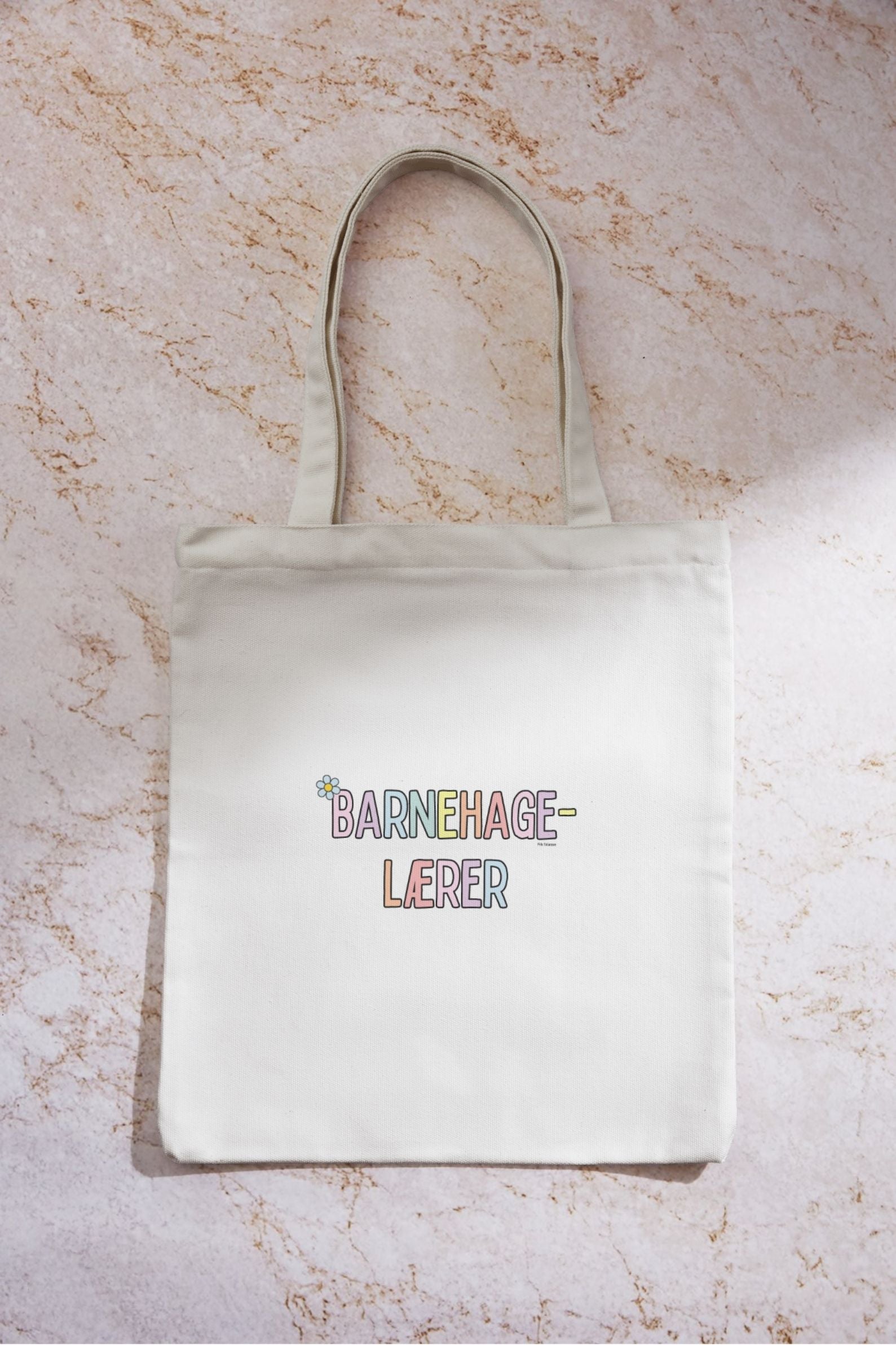 Handlenettet «Barnehagelærer» – vises flatt på bordet