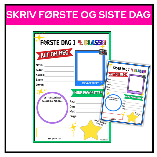 Skriveoppgave | 4. klasse | Første og siste skoledag