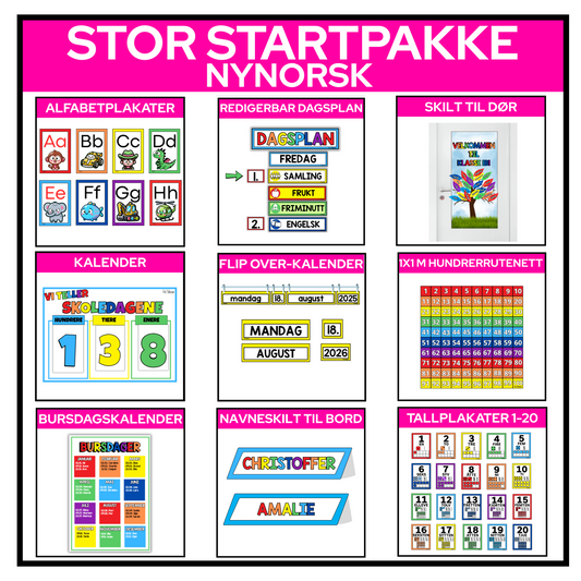 Stor startpakke klasserom | KLASSISK REGNBUE | NYNORSK