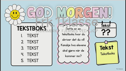 SLIDES | God morgen | Pastell | REDIGERBAR | BOKMÅL OG NYNORSK