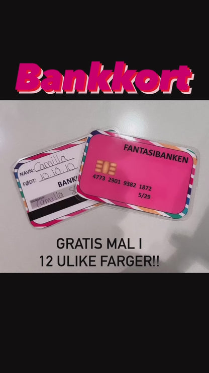 Leke-bankkort til lekebutikk