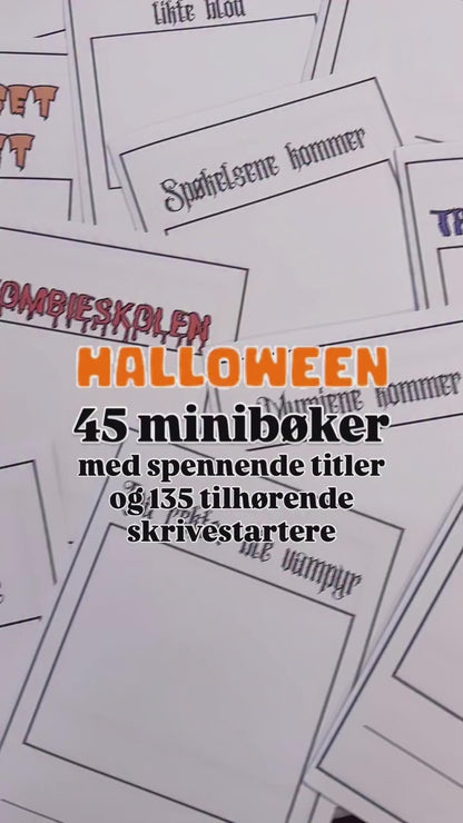 Halloween-minibøker | La elevene lage egne bøker | 45 kreative titler | 135 skrivestartere (6-16 år)